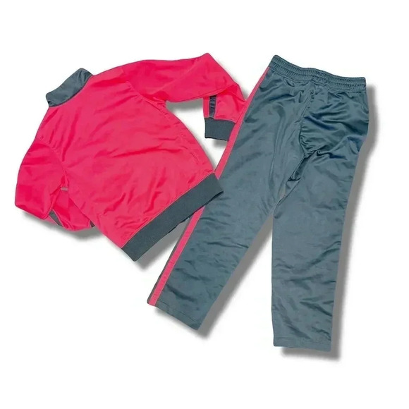 Nike Kids 2-Piece Tracksuit Set 6X Pink Grey Jacket & Pants - Picture 3 of 9